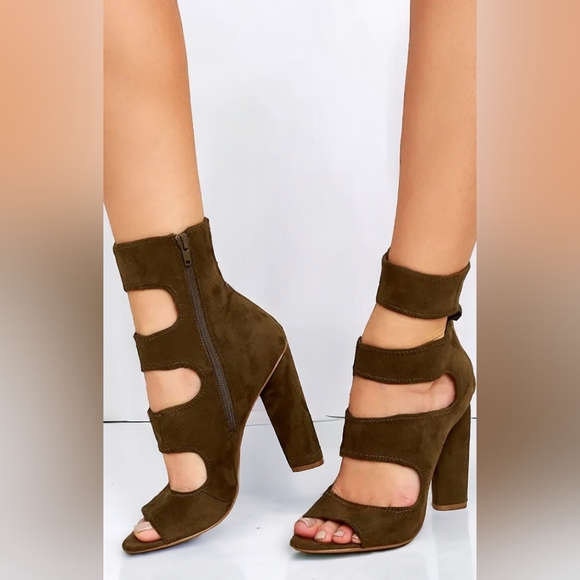 Steve Madden Tawny olive green caged heels size 9 - Picture 4 of 13